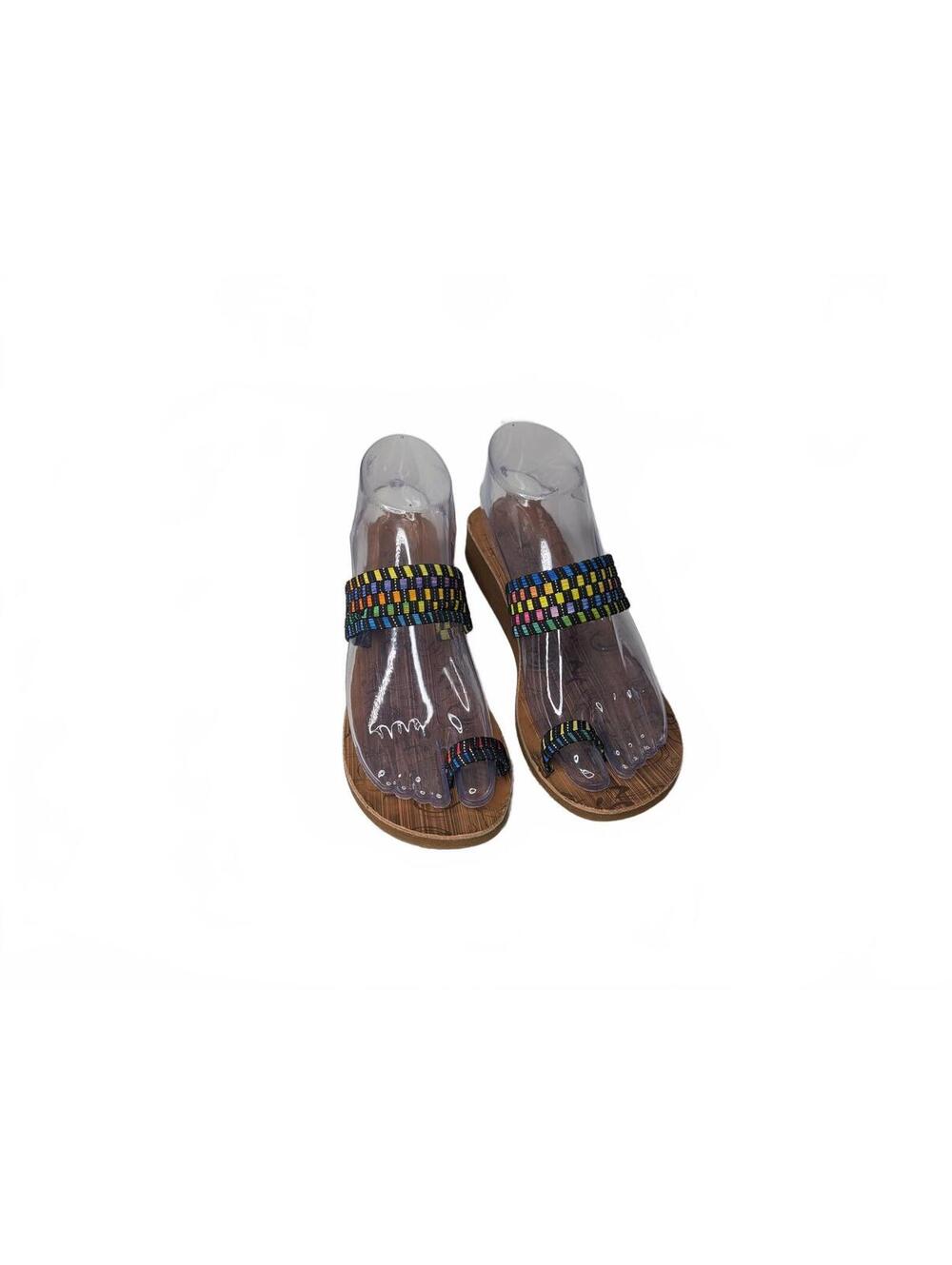 Corkys Toasty‎ Multi-Color Stretch Toe Loop Wedge Sandals Size 7